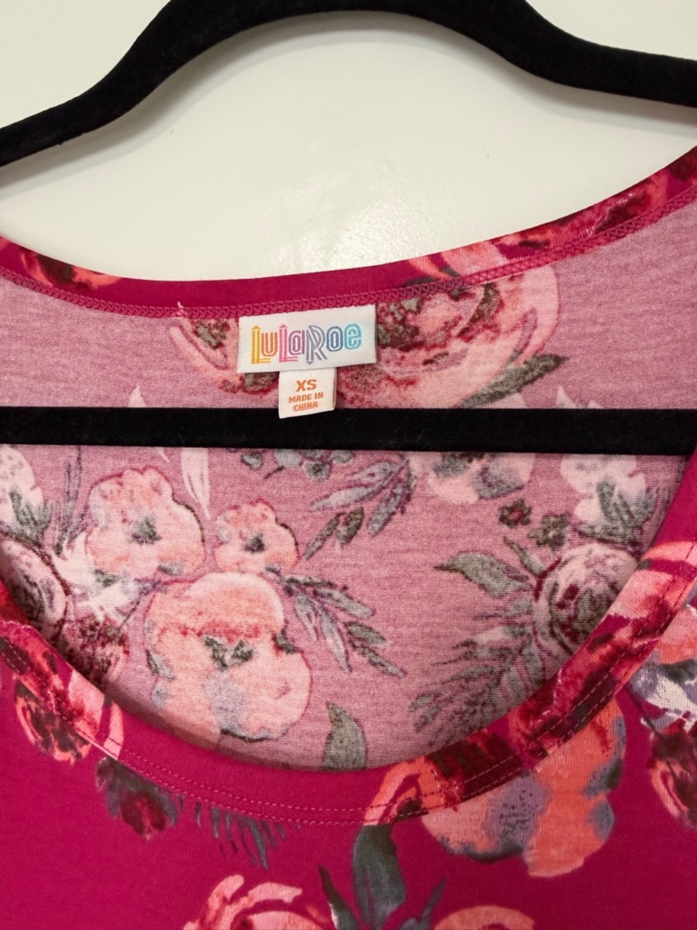 LuLaRoe Magenta Floral Long Sleeve Maxi Dress - Picture 2 of 3